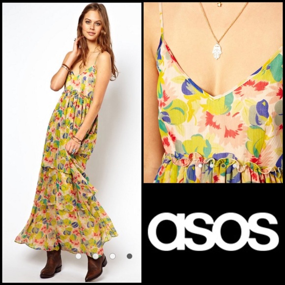ASOS Dresses & Skirts - ASOS Tiered Ruffle Floral Maxi Dress Sundress